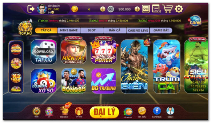Giao diện cổng game